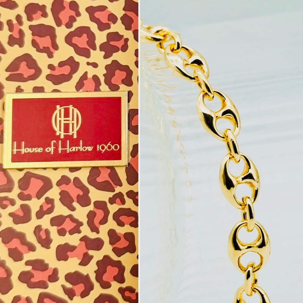 NWT House of Harlow 1960 Gold Link Bracelet - Picture 3 of 4